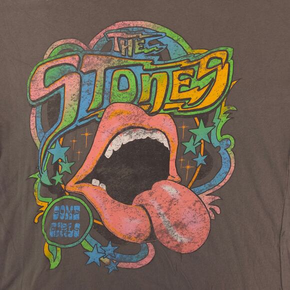 Rolling Stones Band Crew Neck Short Sleeve Graphic T Shirt Womens Size XL Gray - Picture 4 of 9